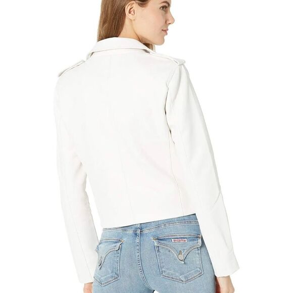 NWT BlankNY Pure Motivation Faux Leather Moto White Jacket. Size XS(2). - Picture 3 of 13